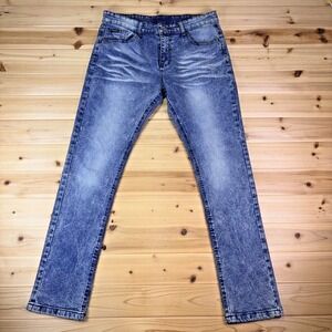Rocawear Jeans Mens 32x32 Skinny Acid Wash Denim Blue Jeans